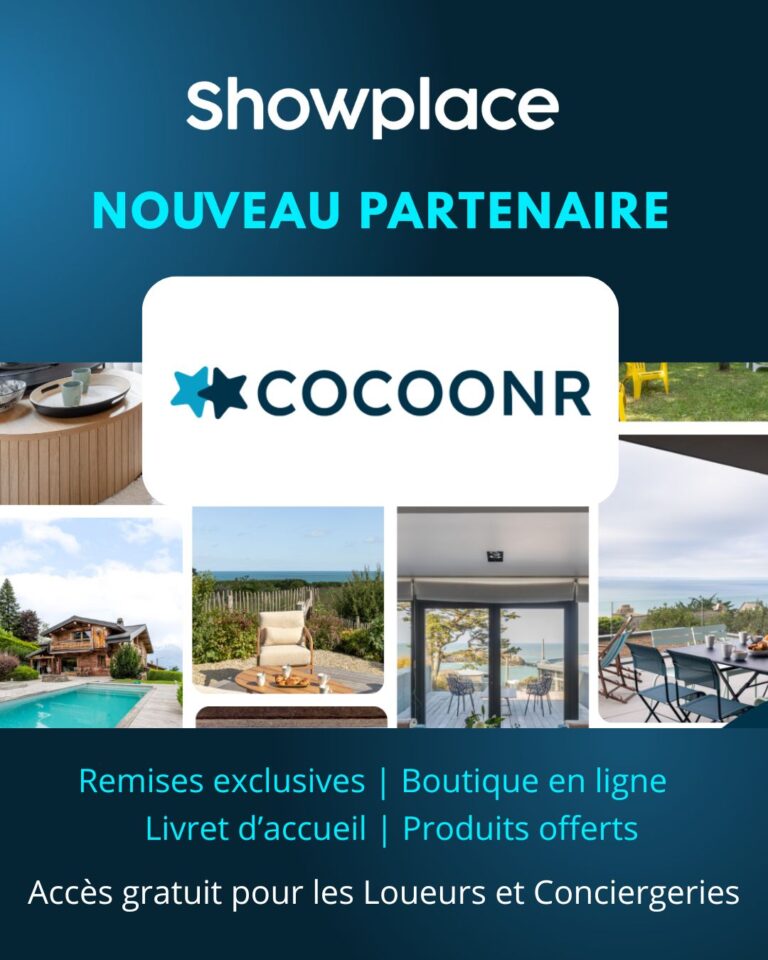 🤝 𝗣𝗮𝗿𝘁𝗲𝗻𝗮𝗿𝗶𝗮𝘁 𝗖𝗼𝗰𝗼𝗼𝗻𝗿 𝘅 𝗦𝗵𝗼𝘄𝗽𝗹𝗮𝗰𝗲
🚀 Nous sommes heureux d’accueillir le réseau d’hébergements @cocoonr.fr dans notre communauté.
🏷️ L’ensemble de leurs hébergements peuvent bénéficier dès à présent de nos remises exclusives.
🏘️ Ils rejoignent +90 000 hébergements déjà inscrits sur Showplace.
