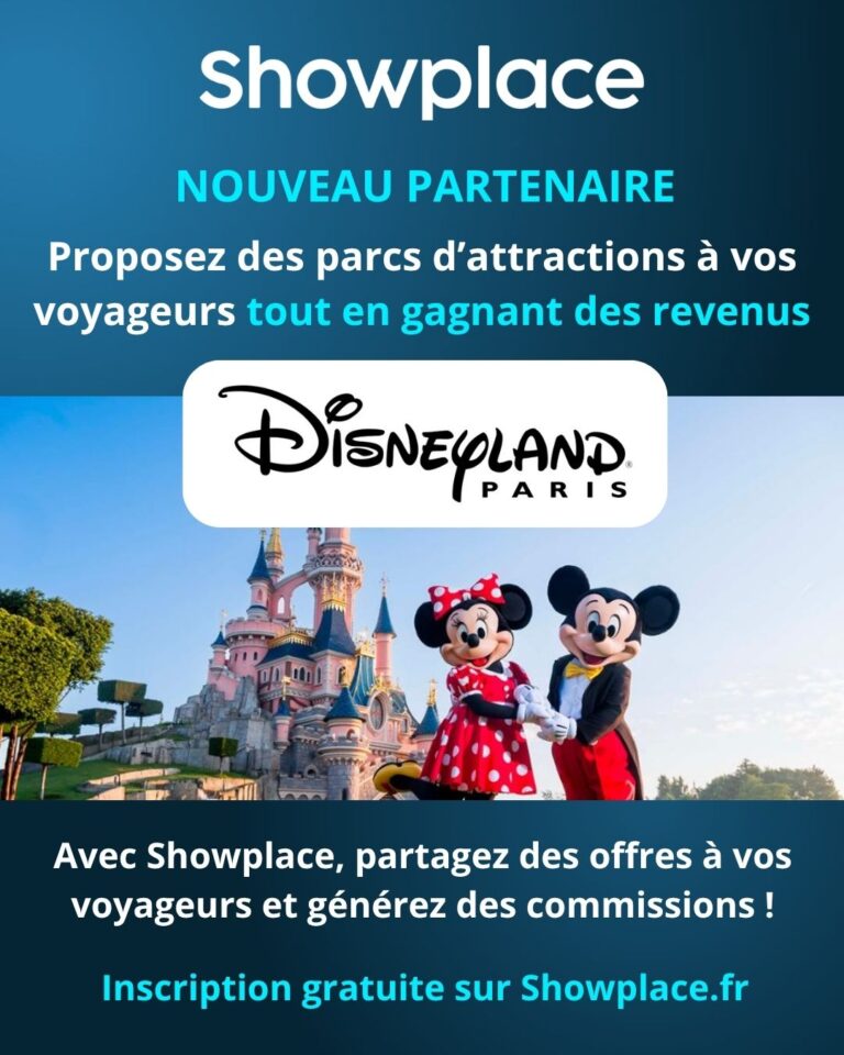 🎢 𝗣𝗿𝗼𝗽𝗼𝘀𝗲𝘇 𝗱𝗲𝘀 𝗽𝗮𝗿𝗰𝘀 𝗱’𝗮𝘁𝘁𝗿𝗮𝗰𝘁𝗶𝗼𝗻𝘀 𝗮̀ 𝘃𝗼𝘀 𝘃𝗼𝘆𝗮𝗴𝗲𝘂𝗿𝘀 !
💶 𝗧𝗼𝘂𝘁 𝗲𝗻 𝗴𝗮𝗴𝗻𝗮𝗻𝘁 𝗱𝗲𝘀 𝗿𝗲𝘃𝗲𝗻𝘂𝘀 !
📢 Showplace vous permet de partager des offres à vos voyageurs tout en générant des commissions facilement.
🤝 Grâce à notre partenaire Disneyland Paris, proposez à vos voyageurs des billets pour leurs parcs aux meilleurs tarifs disponibles.
✅ Accédez à d’autres offres à partager à vos voyageurs sur votre compte Showplace : bagagerie, forfait eSim, location de ski, de bateau, transport…
➡️ Inscription gratuite sur Showplace.fr

#locationcourteduree #conciergerie #gestionlocative #airbnbfrance
